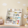 Kids Bookshelf and Toy Storage Organizer, Multifunctional 4 Tier Wooden Kids Book Shelf with Bookcase Display Stand in Kids Room Playroom Nursery for Kids, Children, Toddlers - Image 3