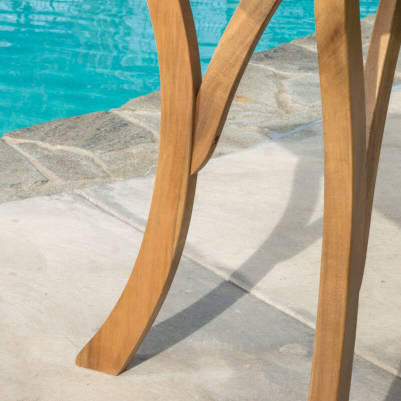 Outdoor Acacia Wood Square Dining Table - 31.50"L x 31.50"W x 30.00"H - Natural brown - Image 5