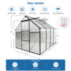 6x8 FT Polycarbonate Greenhouse Raised Base and Anchor Aluminum Heavy Duty Walk-in Greenhouses for Outdoor Backyard in All Season - Image 9