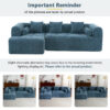 101.2" Sectional Sofa Full-Compressed Sofa Modular Sofa Couch Free-combined Sofa with Deep Seating and Two Side Pockets for Living Room - Image 14