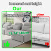 Modern Gray Velvet U-Shaped Velvet Sectional Sofa - 3-Piece Living Room Set with Chaise Lounge & Cup Holders - 145.7"/370cm Extra Large Modular Sofa for Home Theater, Family Room, Luxury Living Space - Image 8