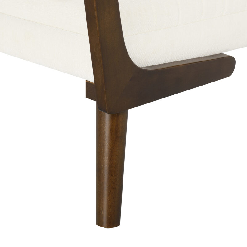 52" Mid Century Bench with Walnut Wood Leg,Channeled Upholstered Footrest Stool for Kitchen, Living Room, Bedroom, Entryway, End of Bed - Image 7