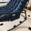 Rocking Chair with Storage, Cushions & Armrests, All-Season Comfort Lounge Recliner, Breathable Ergonomic Lounge Chair for Bedroom, Living Room, Patio, Garden(Blue) - Image 6
