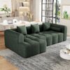 101.2" Sectional Sofa Full-Compressed Sofa Modular Sofa Couch Free-combined Sofa with Deep Seating and Two Side Pockets for Living Room - Image 10