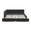 Queen Daybed with Storage Drawers in Black Velvet - Image 12