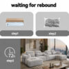 Modern Gray Velvet U-Shaped Velvet Sectional Sofa - 3-Piece Living Room Set with Chaise Lounge & Cup Holders - 145.7"/370cm Extra Large Modular Sofa for Home Theater, Family Room, Luxury Living Space - Image 6