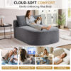67.5''Chaise Lounge Chair 46'' Wide Seat Indoor Corduroy Oversized Sleeper Sofa for Living Room Deep Seat Lounge and Two Soft Pillows Convertible Boneless Sofa Bed, Green,No Assembly Required - Image 23