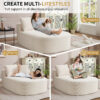 67.5''Chaise Lounge Chair 46'' Wide Seat Indoor Corduroy Oversized Sleeper Sofa for Living Room Deep Seat Lounge and Two Soft Pillows Convertible Boneless Sofa Bed, Green,No Assembly Required - Image 16
