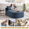 67.5''Chaise Lounge Chair 46'' Wide Seat Indoor Corduroy Oversized Sleeper Sofa for Living Room Deep Seat Lounge and Two Soft Pillows Convertible Boneless Sofa Bed, Green,No Assembly Required - Image 9