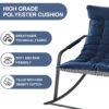 Rocking Chair with Storage, Cushions & Armrests, All-Season Comfort Lounge Recliner, Breathable Ergonomic Lounge Chair for Bedroom, Living Room, Patio, Garden(Blue) - Image 4