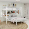 Metal Twin Over Full Bunk Bed with Desk and Shelves - Image 14