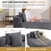 67.5''Chaise Lounge Chair 46'' Wide Seat Indoor Corduroy Oversized Sleeper Sofa for Living Room Deep Seat Lounge and Two Soft Pillows Convertible Boneless Sofa Bed, Green,No Assembly Required - Image 22