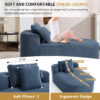 67.5''Chaise Lounge Chair 46'' Wide Seat Indoor Corduroy Oversized Sleeper Sofa for Living Room Deep Seat Lounge and Two Soft Pillows Convertible Boneless Sofa Bed, Green,No Assembly Required - Image 8