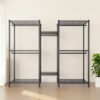 Heavy Duty Garment Rack, Freestanding Closet Organizer, Portable Wardrobe Clothes Rack, Adjustable Wire Shelving Clothes Rack with 8 Adjustable Wire Shelves and 5 Clothes Rails, Black - Image 2