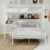 Metal Twin Over Full Bunk Bed with Desk and Shelves - Image 15