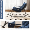 Rocking Chair with Storage, Cushions & Armrests, All-Season Comfort Lounge Recliner, Breathable Ergonomic Lounge Chair for Bedroom, Living Room, Patio, Garden(Blue) - Image 14