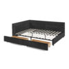 Queen Daybed with Storage Drawers in Black Velvet - Image 9
