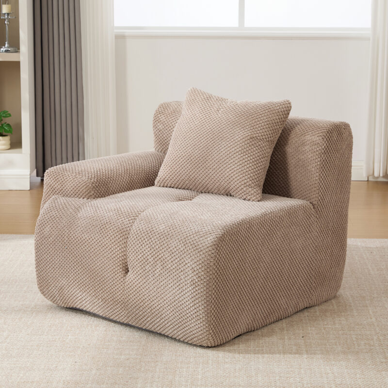 73" Modern Modular Sectional Sofa Loveseat, 2 Seater Tufted Comfy Cloud Tufted Floor Convertible Couch with 2 Pillows, Boneless Conversion Sofa for Living Room,Office, Apartment,Guestroom - Image 4