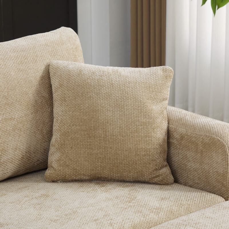 86.61" Wide Extra-large Double-seater Sofa, Chenille Upholstered, With Two Armrest Pillows And Two Backrest Pillows, Suitable For Bedrooms, Living Rooms, Apartment,And Window Seating - Image 7