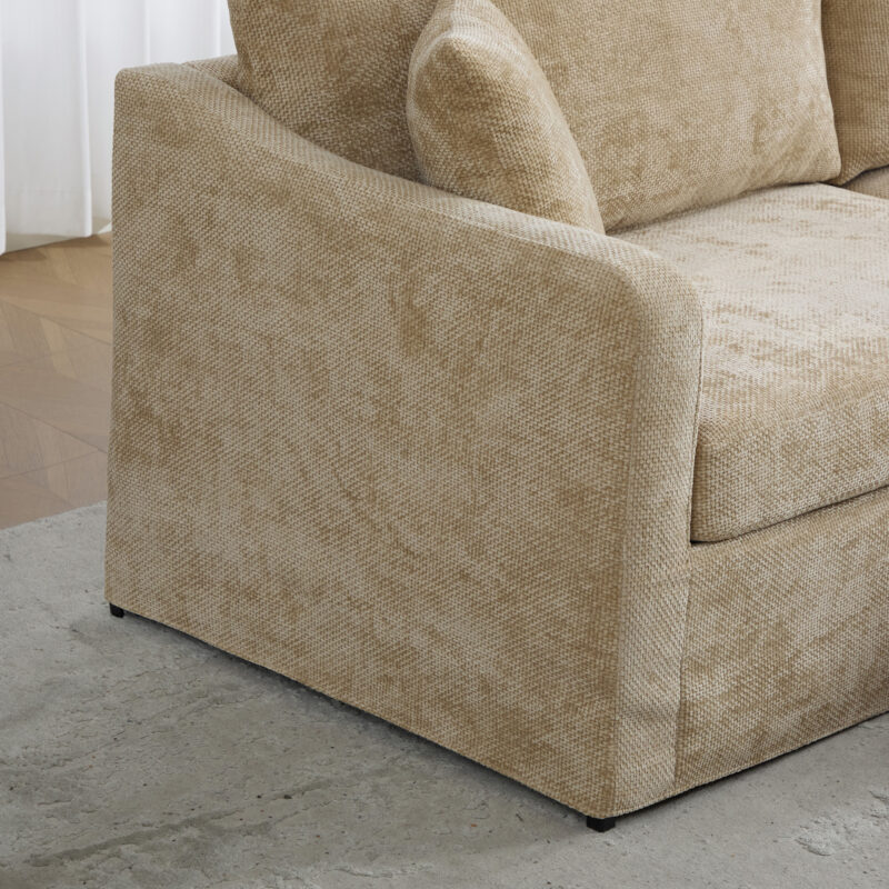 86.61" Wide Extra-large Double-seater Sofa, Chenille Upholstered, With Two Armrest Pillows And Two Backrest Pillows, Suitable For Bedrooms, Living Rooms, Apartment,And Window Seating - Image 6