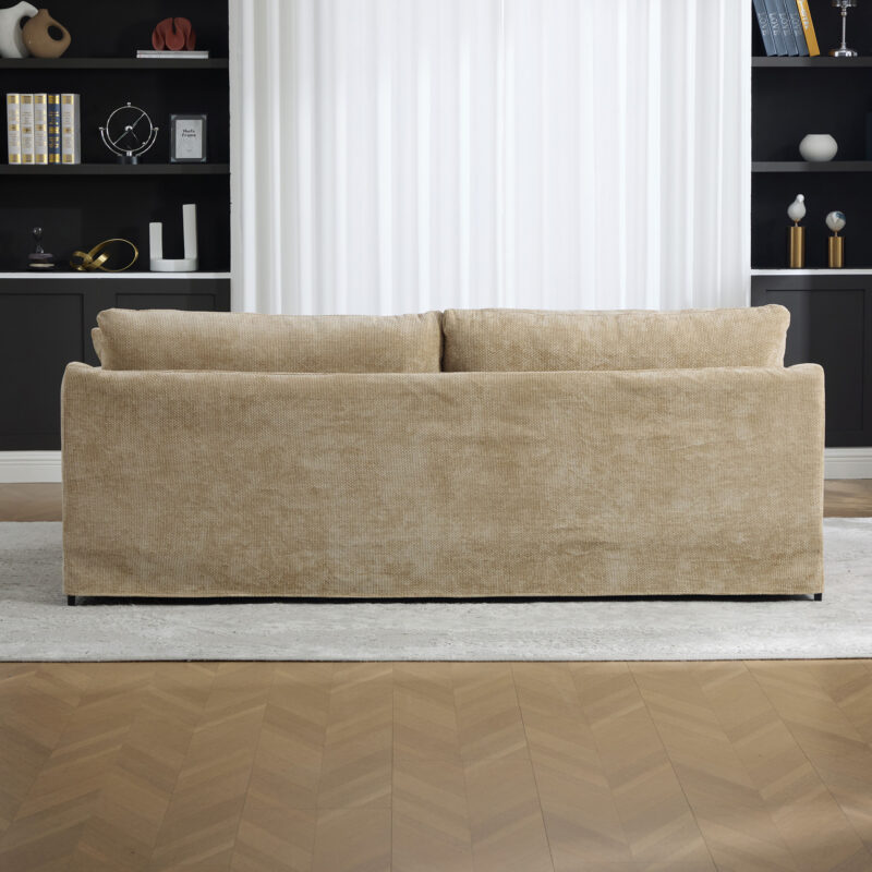 86.61" Wide Extra-large Double-seater Sofa, Chenille Upholstered, With Two Armrest Pillows And Two Backrest Pillows, Suitable For Bedrooms, Living Rooms, Apartment,And Window Seating - Image 2