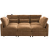 Modern Sectional Sofa Modular Sofa 85.4" U-shaped Sofa Couch Sofa Bed L-shaped Sofa with a Movable Ottoman and Two USB Ports and a Phone Holder for Living Room, Brown - Image 8