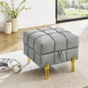 2 inches Anti-scratch Leather Storage Ottoman, Pet Friendly Entryway Bench with Golden Stainless Steel Legs