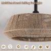 19" Bedroom Fan Light with Rope Suspension with 4 Bulbs, Dimmable, 7 Dlades, Reversible DC Motor - Image 9