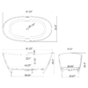 61 inch freestanding solid surface soaking bathtub for bathroom - Image 3