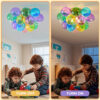 Colorful Glass Bubble Ball Swirled Glass Chandelier 15 Inch 3 Light, Small Pendant Light Fixture for Bedroom Study Restaurant - Image 2