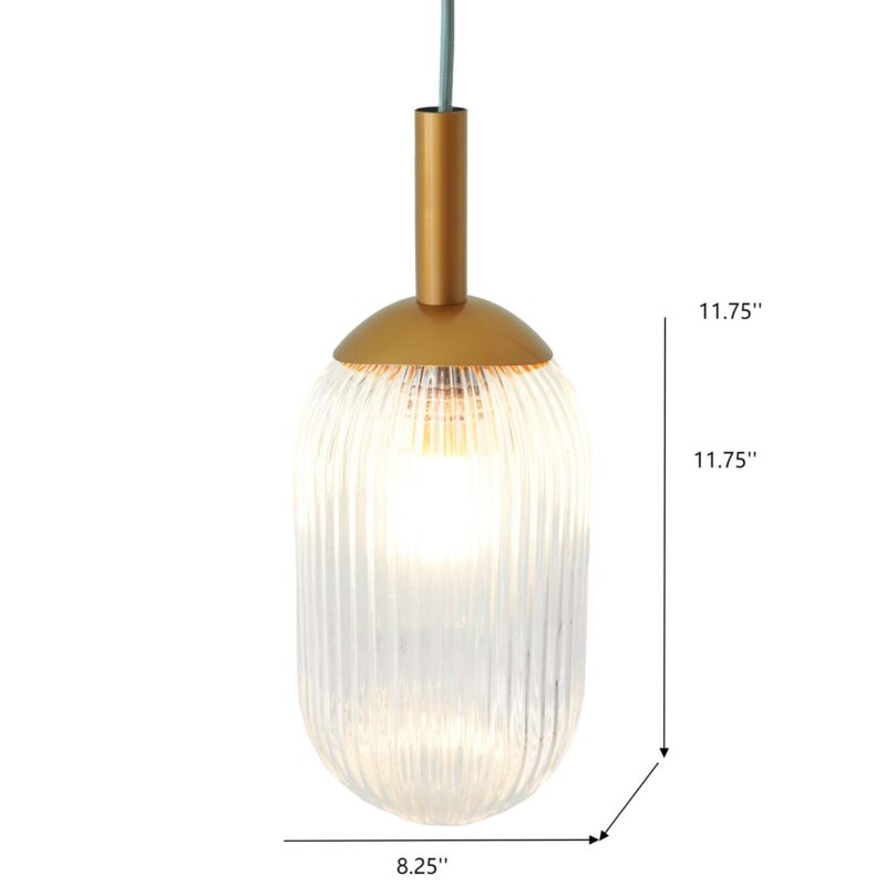 Modern Style Pendant Lamp - Bronze and Clear 110-120V Bedside Lamp Bedroom/Living Room Ceiling Light - Image 7