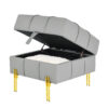 2 inches Anti-scratch Leather Storage Ottoman, Pet Friendly Entryway Bench with Golden Stainless Steel Legs - Image 3
