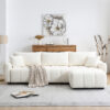 110" Modular Sectional Sofa, L Shape with Extra-large Seat, Pull-line Design, Movable Ottoman, High Density Foam, Free Combination, Sturdy Metal&Wood Frame, Boucle Fabric, 3 Colors - Image 10