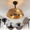 19" Bedroom Fan Light with Rope Suspension with 4 Bulbs, Dimmable, 7 Dlades, Reversible DC Motor - Image 8