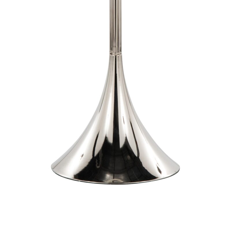 Metal Floor Lamp in Polished Nickel and Clear K9 Crystal with White Linen Shade - Set of 2 - Image 8