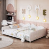 Full size Upholstered Daybed, Sherpa Fabric Sofabed with Cloud-Shaped Backrest, No Box-spring Needed - Image 2