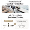 60" Modern Wood Ceiling Fan with Light and Remote Control,6-Speed Noiseless Reversible DC Motor, Ceiling Fan for Kitchen Dinning Living Room - Image 5