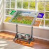 Wooden 1500 Piece Puzzle Table with Drawer, 35"*27.17" Adjustable Puzzle Table, 360° Tilting Puzzle Table with Legs and Wheels, Adjustable Height and Angle, with Protective Cover - Image 11