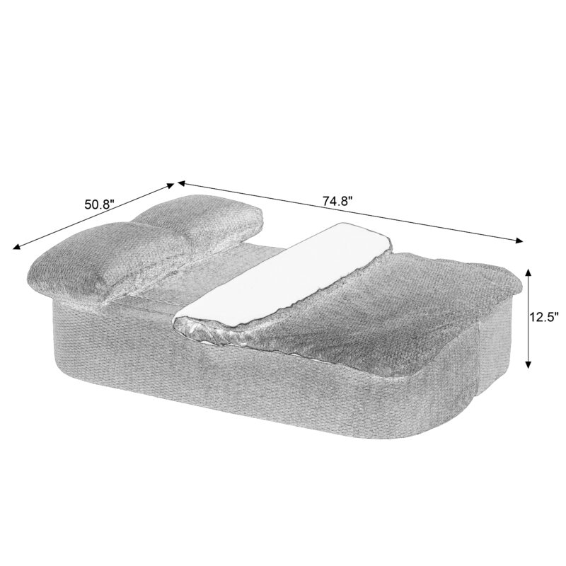Convertible Sleeper Sofa, Modern Folding Futon Floor Foam Compression Sofa Bed Couch for Living Room Bedroom ApartmentConvertible Sleeper - Image 13