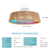 21" Modern Rustic Ceiling Fan Light with LED RGB Mood Lighting, Rope Woven Design, Quiet Fan, Semi Flush Mount for Bedroom, Living Room, or Dining Room ((Silent/6-Speed/Reversible/DC Motor)) - Image 9