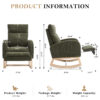 015B-Teddy Fabric Leisure Rocking Chair,Nursery Rocking Chair With Adjustable Footstool,Thickened Headrest And High Backrest, Storage Pocket On The Right Side,The Base Rocker Is Solid Wood - Image 13
