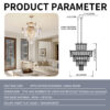 Golden Luxury Crystal Chandelier Modern Chandeliers Lights Fixture Hanging Pendant Light Fixture for Dining Room Bedroom Living Room Dia 23.6 Inch-Gold - Image 6