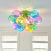 Colorful Glass Bubble Ball Swirled Glass Chandelier 15 Inch 3 Light, Small Pendant Light Fixture for Bedroom Study Restaurant - Image 11