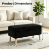 32 inch Wide Olive Beige Corduroy Storage Ottoman Bench with Wooden Legs, Flip-Top Storage Box, Soft Upholstered End of Bed Bench, Footrest & Shoe Bench for Bedroom, Living Room, Entryway - Image 18
