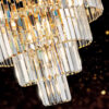Golden Luxury Crystal Chandelier Modern Chandeliers Lights Fixture Hanging Pendant Light Fixture for Dining Room Bedroom Living Room Dia 23.6 Inch-Gold - Image 11