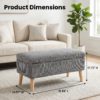 32 inch Wide Olive Beige Corduroy Storage Ottoman Bench with Wooden Legs, Flip-Top Storage Box, Soft Upholstered End of Bed Bench, Footrest & Shoe Bench for Bedroom, Living Room, Entryway - Image 24