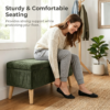 32 inch Wide Olive Beige Corduroy Storage Ottoman Bench with Wooden Legs, Flip-Top Storage Box, Soft Upholstered End of Bed Bench, Footrest & Shoe Bench for Bedroom, Living Room, Entryway - Image 32
