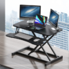 32 Inch Desk Converter, Height Adjustable Sit to Stand Riser, Dual Monitor and Laptop Workstation with Wide Keyboard Tray