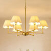 6-Light Rope + Fabric shade Chandelier,Gold Chandelier,Chandelier Romantic Golden,Adjustable Pendant Lights Living Room Dining Room Decoration Lamp Custom Hotel Project Lighting - Gold-