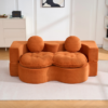 Convertible Sleeper Sofa, Modern Folding Futon Corduroy Floor Foam Compression Loveseat Sofa Bed Couch, Foldable Full Size Guest Bed with 2 Pillows for Living Room Bedroom Apartment